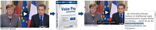 Voice Pro Enterprise Erkennung Merkel und Sarkozy