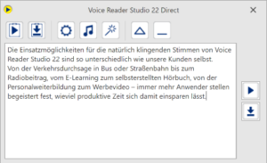 Text to Speech Schnellzugriff mit Voice Reader Direct
