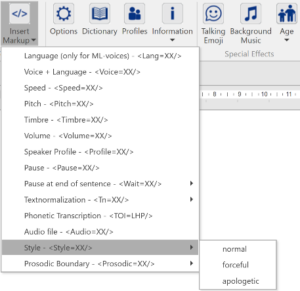 Text to Speech Voice Markups in Voice Reader Studio 